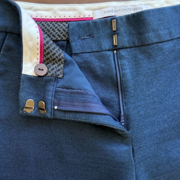 Diane von Furstenberg DVF Genesis Navy Blue Slim Slacks Pants Size 4 - Picture 5 of 9